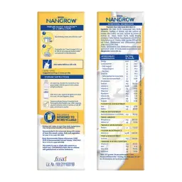 Nestlé Nangrow Milk Drink Powder | 2-6 Years | Creamy Vanilla | Unbox Health Lab Ratings, Reviews - 1